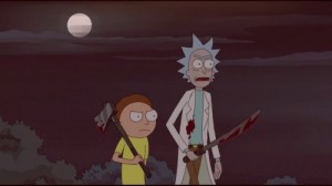 Create meme: Evil Rick and Morty when