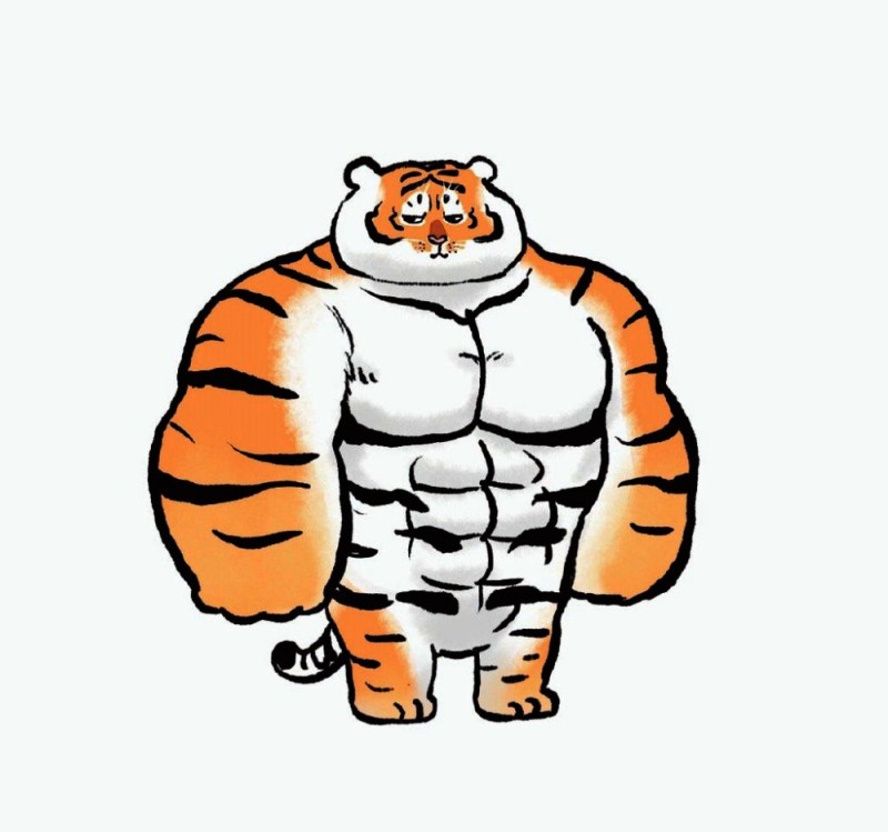 Создать мем: мускулистый тигр, накаченный тигр, пухлый тигр