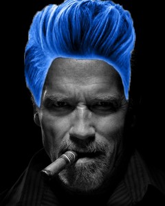 Create meme: portrait, portraits of celebrities, Arnold with a cigar