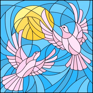 Create meme: illustration, coloring Lotus and swans, stained glass vk 36