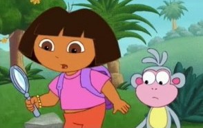 Create meme: Dora Dasha is a traveler, Dasha the traveler dora, Dora the Explorer with a magnifying glass