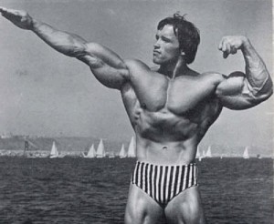 Create meme: Schwarzenegger pose, Arnold posing, pose of Arnold Schwarzenegger