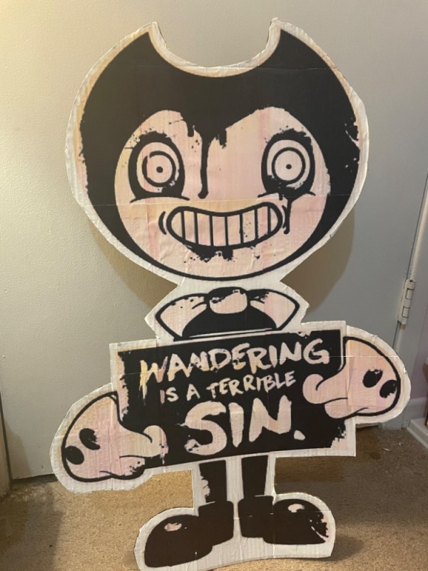 Create meme: bendy wandering is a terrible sin, bendy and ink machine, bendy