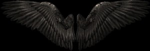 Create meme: wings of the Archangel for photoshop, black wings on a dark background, black wings on a transparent background