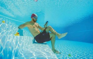 Create meme: swimming, under water, selfie under water in the pool