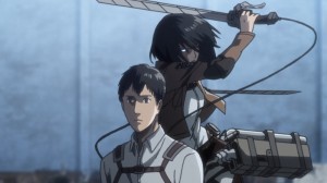 Создать мем: shingeki no kyojin season 3, attack on titan season 3, levi and mikasa