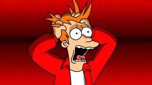 Create meme: panic, futurama fry screams, futurama fry