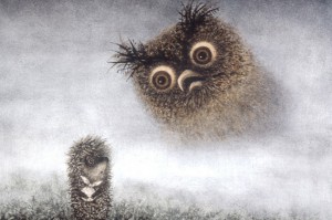 Create meme: the hedgehog and the hare Krishna, hedgehog in the fog 1975, cartoon hedgehog in the fog Union cartoons