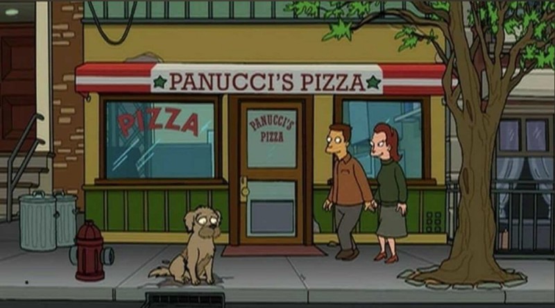 Создать мем: пицца пануччи футурама, собака фрая футурама, футурама пес