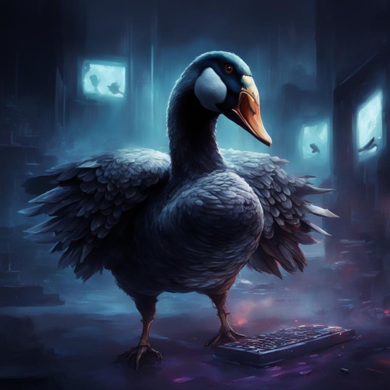 Create meme: the Dodo bird , grey goose art, goose 