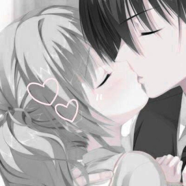 Create meme: anime love, anime art kiss, cute anime couples