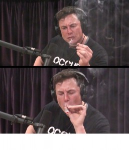 Create meme: stoned Elon musk, Elon musk with pot, Elon musk is Smoking