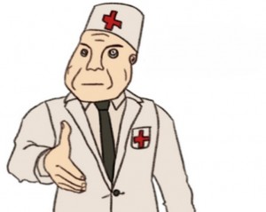 Create meme: orderly in a mental hospital, the doctor, Durka meme medic template