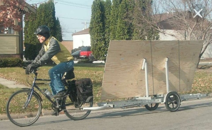 Create meme: bicycle trailer, bicycle with trolley, trailer for a bike