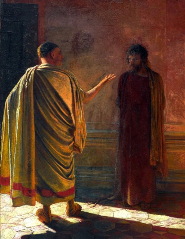 Create meme: Nicholas ge christ and Pilate, paintings by nikolai ge, N. N. ge christ and pilate