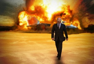 Create meme: explosion, vladimir putin, Vladimir Putin burns in a steep fire