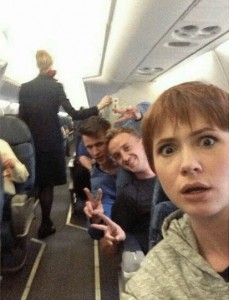 Create meme: Karen Gillan GIF, on the plane Tom Felton, people