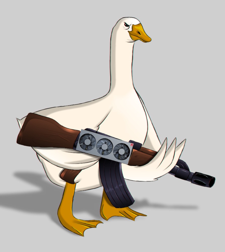 Create meme: goose with a knife, goose with a gun, goose with a gun