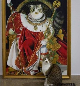 Create meme: Royal cat portrait, Jean-Auguste-Dominique Ingres portrait of Napoleon on the Imperial throne, Ingres Napoleon on the throne