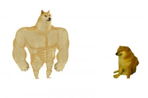Создать мем: Игрушка, cheems and muscular doge мем, шаблон мема накаченный doge