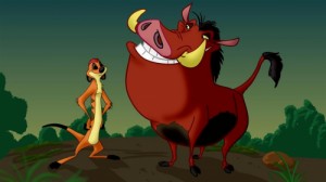 Create meme: Timon and Pumbaa, the lion king, timon and pumbaa