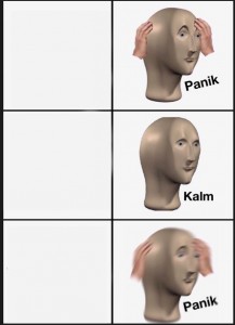 Create meme: memasuki, panic meme mannequin head, memes