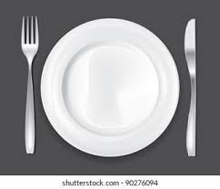 Создать мем: столовые вилка и нож, пустая тарелка, тарелка вилка нож вектор
