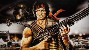 Create meme: Rambo in the army, rambo 1, Rambo with the machine gun