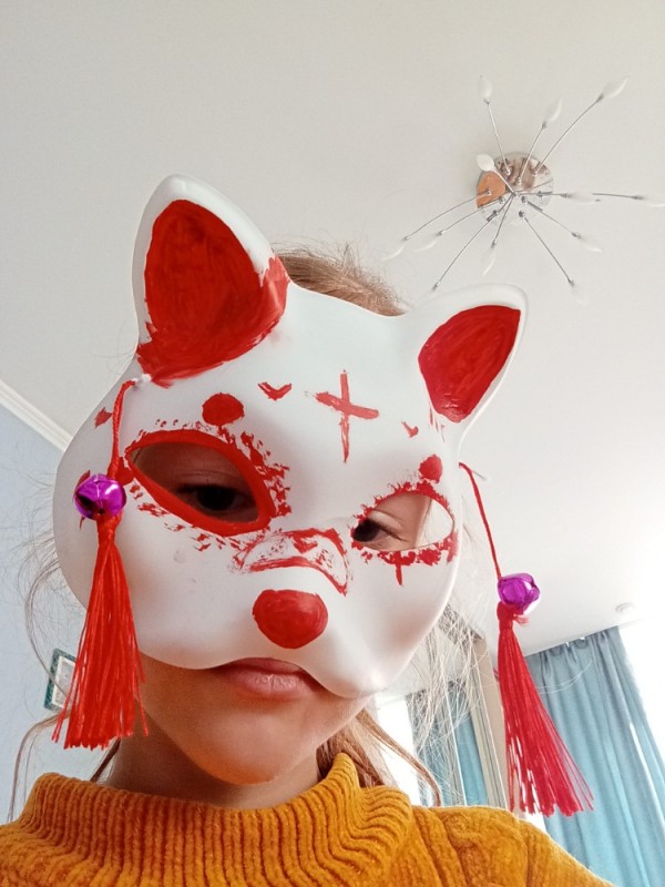 Create meme: kitsune mask, cat mask, japanese fox mask
