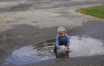 Create meme: swim through the puddles, pictures, summer, pool, puddles in the summer