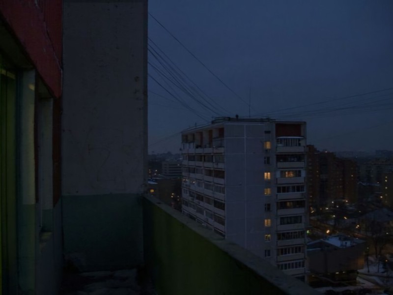 Create meme: aesthetics of panel houses, The roof of the house is night, view from the roof of a five-storey building