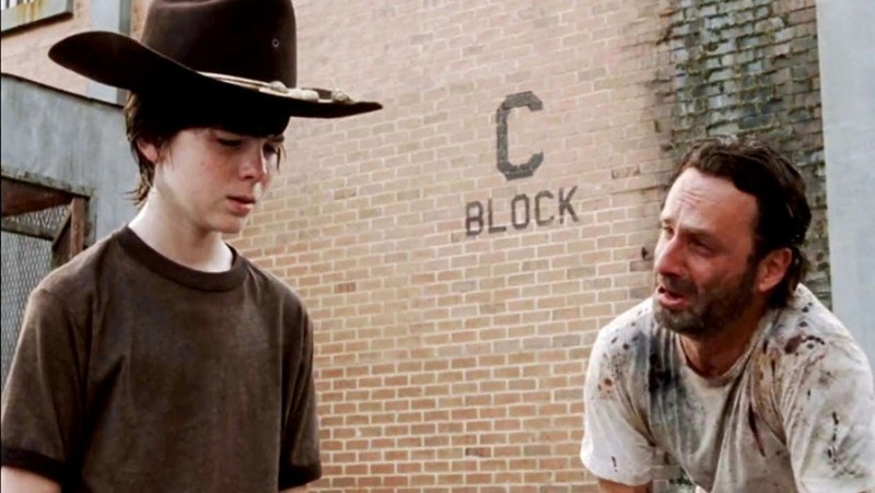 Create meme: the walking dead meme about carl, the walking dead Rick and Carl meme, the walking dead meme carl