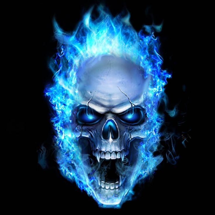 Create meme: blue skulls, skull in blue flames, flaming skull