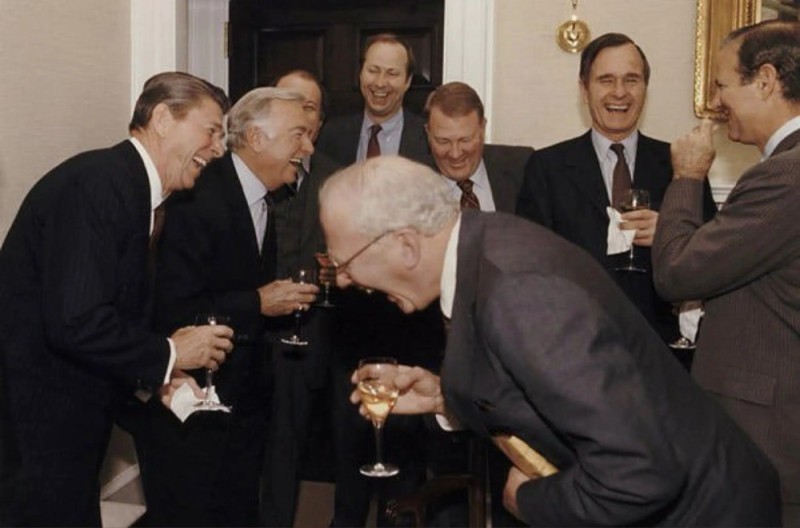 Create meme: The rich are laughing, laughing meme, Kissinger and Bush Sr.