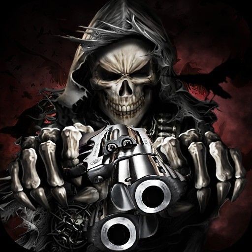 Create meme: Oliver Sykes , sykes, skull with guns