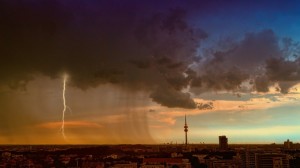 Create meme: the hail storm lightning, thunderstorm over the city picture, the storm