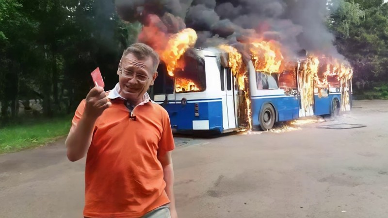 Create meme: Daily trolleybus on fire, the trolleybus is burning meme, the trolley is lit and x with it 