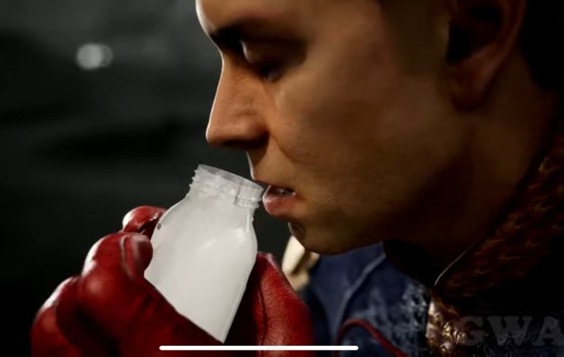 Create meme: drinking milk, men's milk, The rock drinks milk