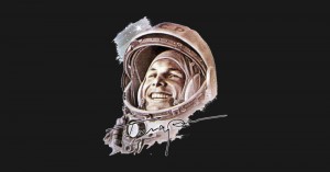 Create meme: Gagarin cosmonaut, Gagarin in space, Yuri Gagarin cosmonaut