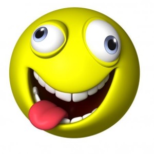 Create meme: smile with tongue, a crazy smiley face on a transparent background, emoticon with tongue out