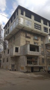 Create meme: apartment building, ZHSK peace Simferopol, construction of high-rise building