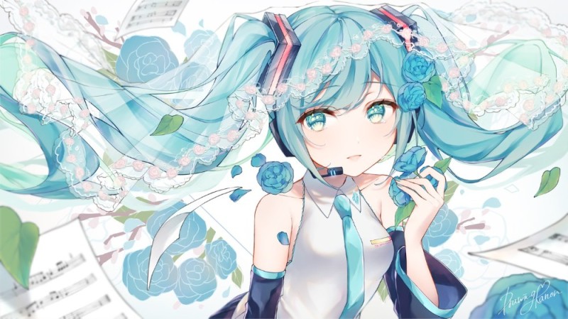 Создать мем: miku vocaloid, арт хатсуне мику, хацунэ