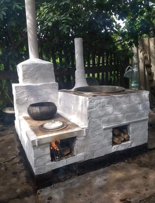 Create meme: summer oven, Russian stove, the stove in the yard