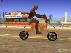 Create meme: GTA San Andreas woman motorcycle, gta san