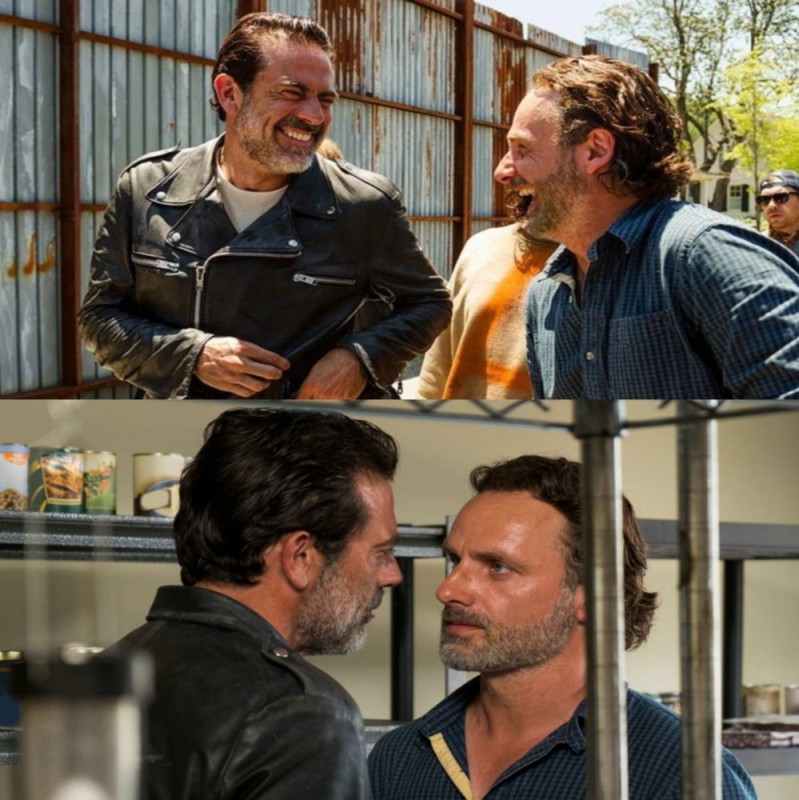 Create meme: The Walking Dead Nigan and Rick, the walking dead negan, Jeffrey Dean Morgan 