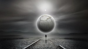 Create meme: sur alone, pictures surrealism railroad, railroad surrealism