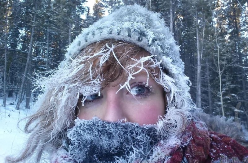 Create meme: fierce winters, frost on the eyelashes, winter frost