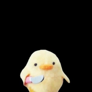 Create meme: duck with knife toy, duck with a knife, plush duck with a knife