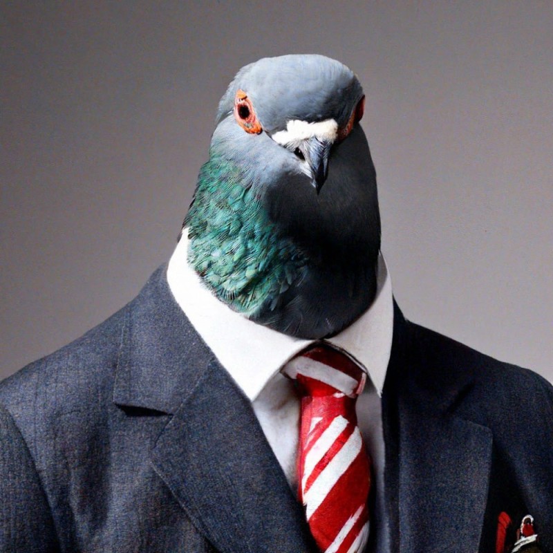 Create meme: cool pigeon , The pigeon in the jacket, pigeon art