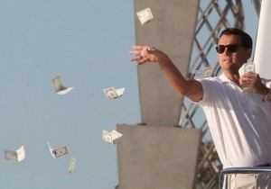 Create meme: DiCaprio throws money, Leonardo DiCaprio the wolf of wall street, DiCaprio throws money